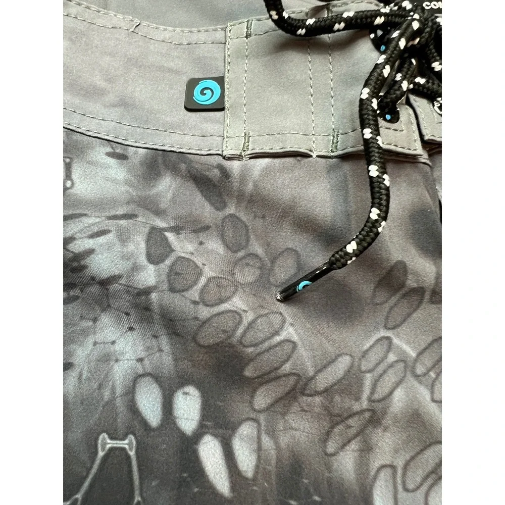 Coastal DNA Board Shorts Men 38 Blue DNA Grey Scale 4-Way Stretch Swim Trunk G14